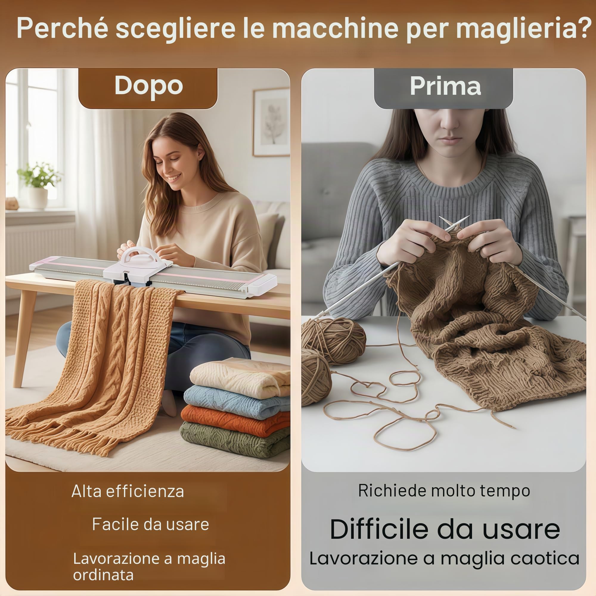 plplaaoo LK150 - Macchina da lavoro a maglia da 6,5 mm, portatile ed efficiente, con accessori per una facile lavorazione a casa, ideale per gli amanti della produzione di maglioni e