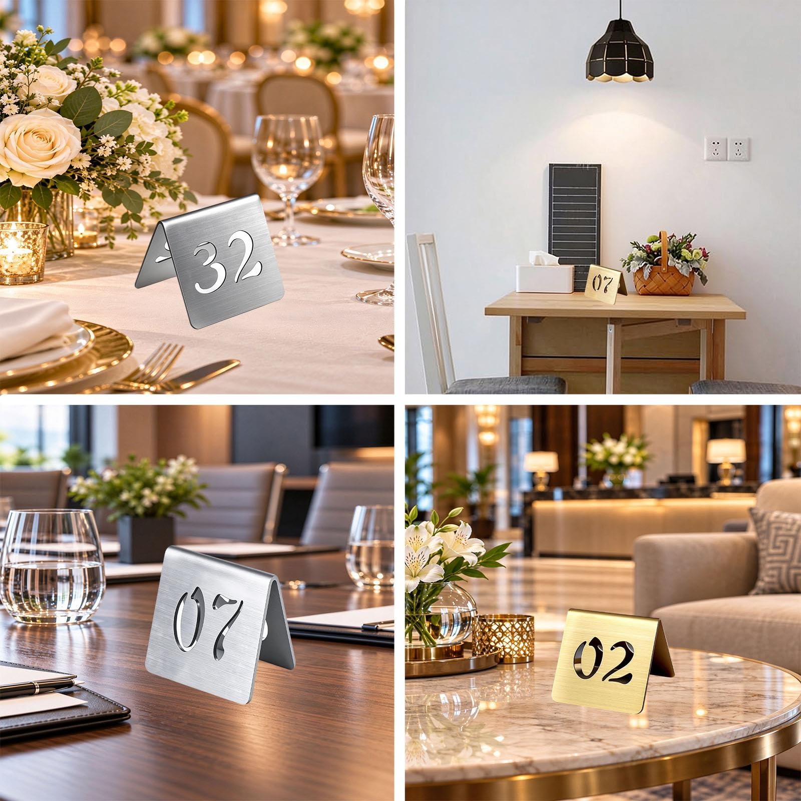 numner Letreros De Números De Mesa De Boda De 6 CM Recortados 1-5 1-10 1-30 1-100, Restaurante De Números De Mesa De Acero Inoxidable(B-1-40)