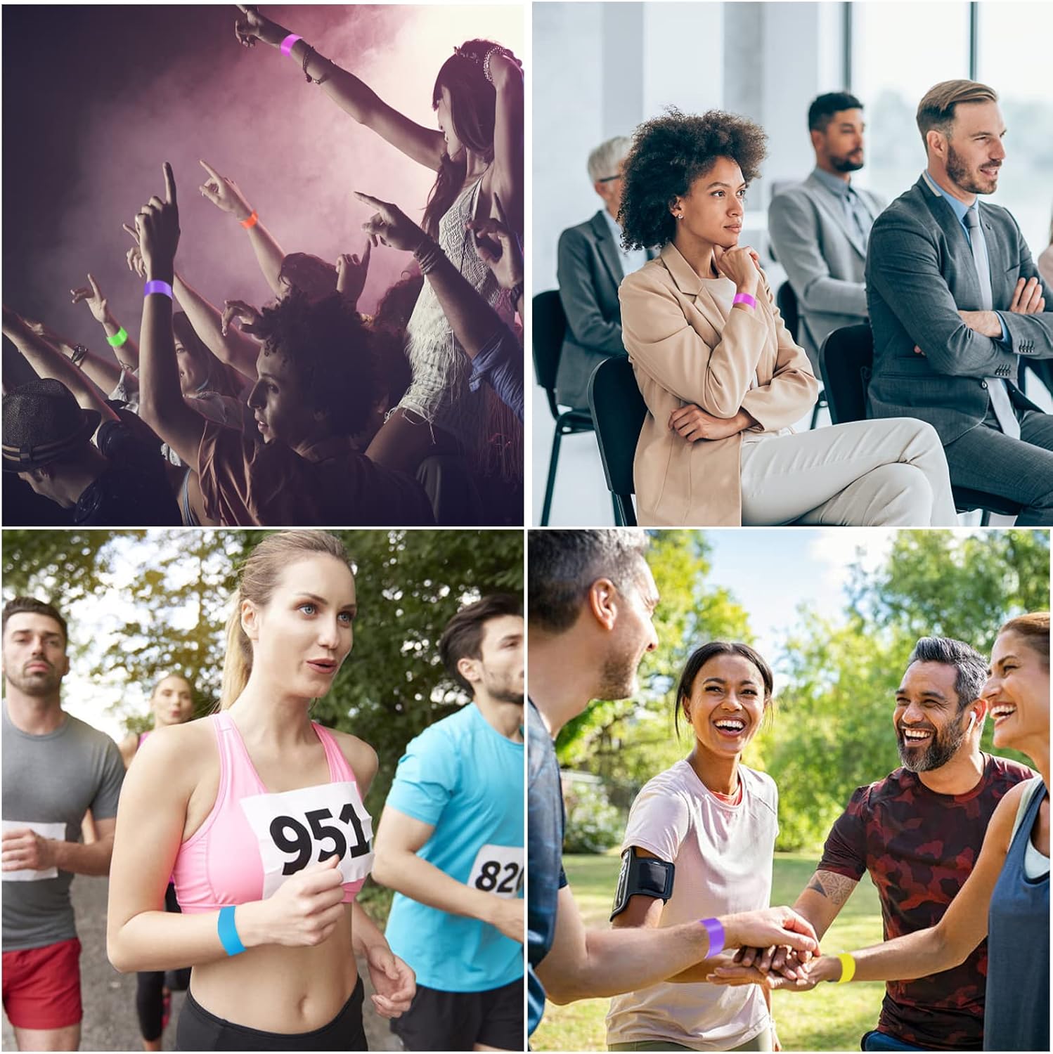 1400 Packs Paper Wristbands for Events, 7 Colors Waterproof Neon Party Wristbands Armband Paper Bracelets Identification Wristbands for Concert Club Bar Entrance Admission Party - Image 4