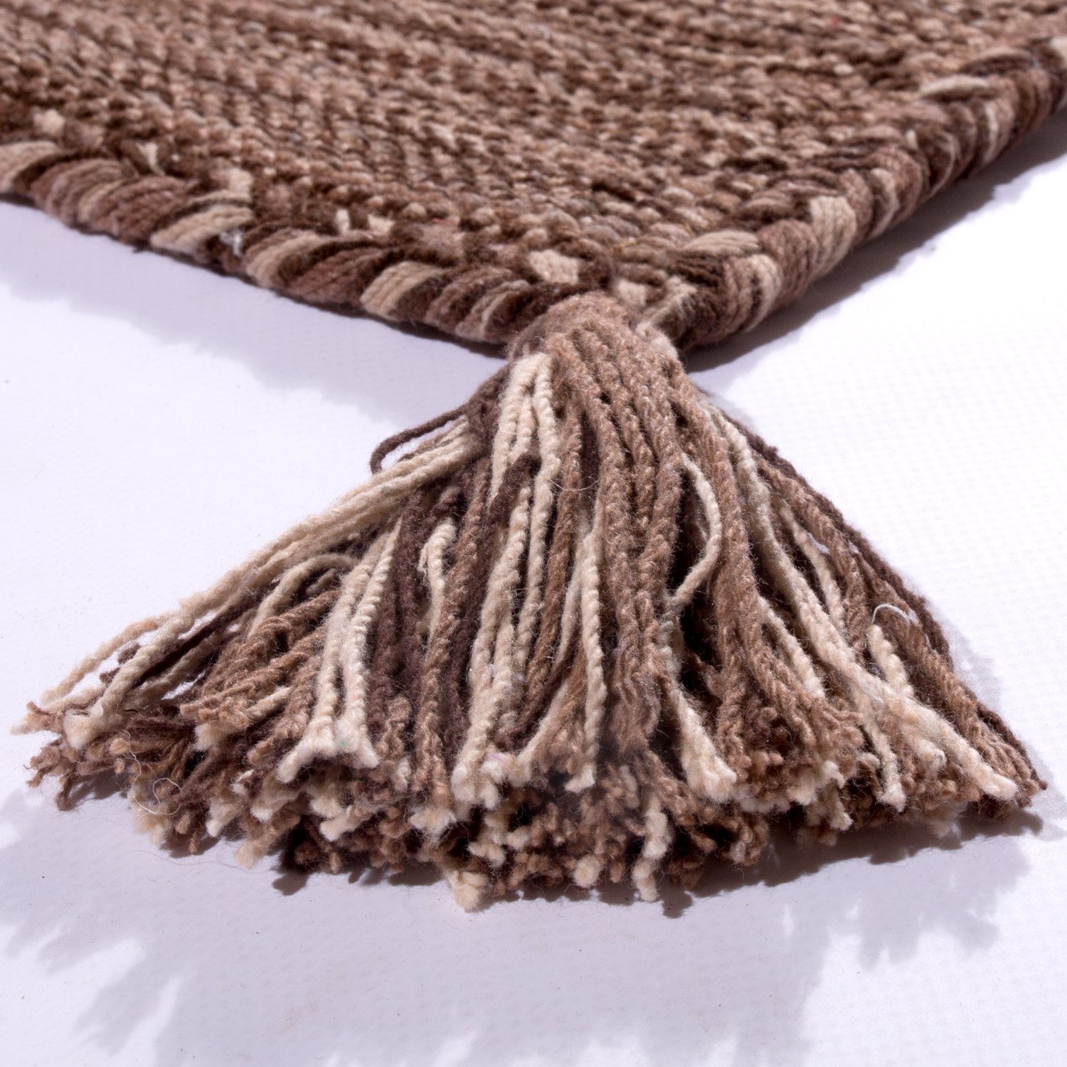 TT Home Tappeto di design Kelim intessuto a mano in cotone al 100% nel moderno mélange marrone, Dimensione:200x290 cm