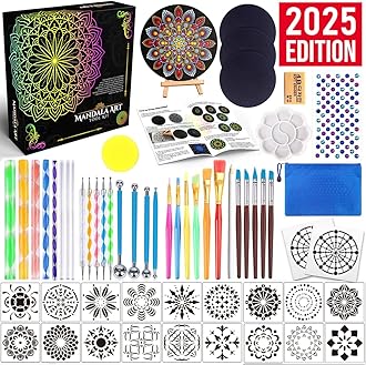 Insnug Mandala Dotting Tools Painting Kit - Rock Dot Paint Stencils Tool Set Art Craft Supplies Kits Tray Brush Zipper Pen for Nail Stone Mandala Arts Drawing Home Decor Activity | Mothers Day Gift