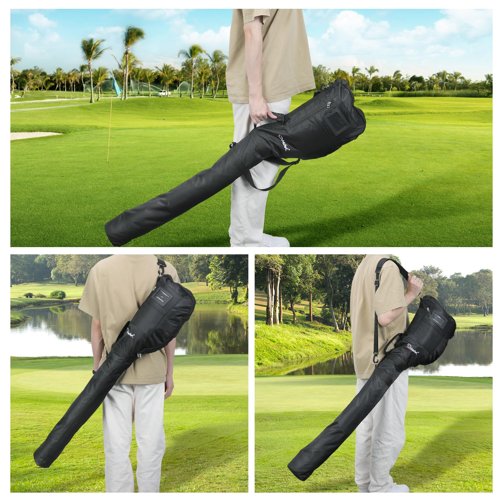 Sac de Transport pour Le Golfs, Sac Pliable pour Les Clubs de Golfs avec Sangle Ajustable Sacs de Golfs léger pour Le Dimanche Sacs de Transport pour Le Golf idéal pour Le Parcours de Golf