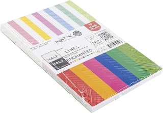 Half-Half Lines - Enchanted Paper Pad - Printed on 80 lb Smooth Premium Card Stock; 3 Sheets Each of 12 Coordinating Designs with Each Page Measures 5.5" x 8.5".