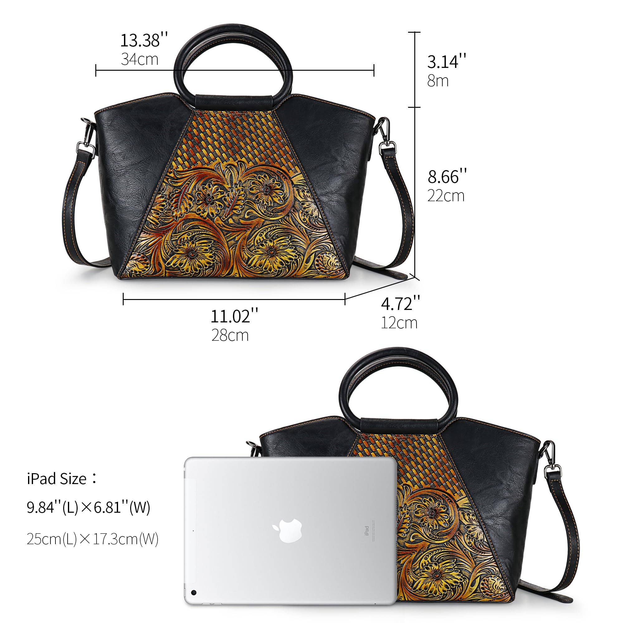LETEULO Sac à Main Femme Sac Bandoulière Femme Cabas Sac D'épaule Sac Fourre-Tout avec Bandoulière Ajustable