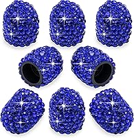 Vista 21 de 8 tapas de válvula de vástago de neumático con diamantes de cristal, a prueba de polvo, tapas universales para válvulas de neumáticos para Negro