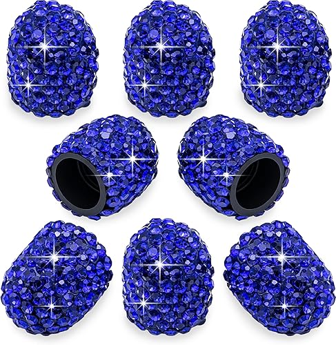 Vista 75 de 4 tapas de válvula de vástago de neumático con diamantes de cristal brillante, a prueba de polvo, tapas universales para válvulas de neumáticos