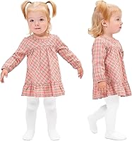 Vista 2 de Stelle Medias de algodón para niñas pequeñas, medias gruesas de punto trenzado, para invierno, 123