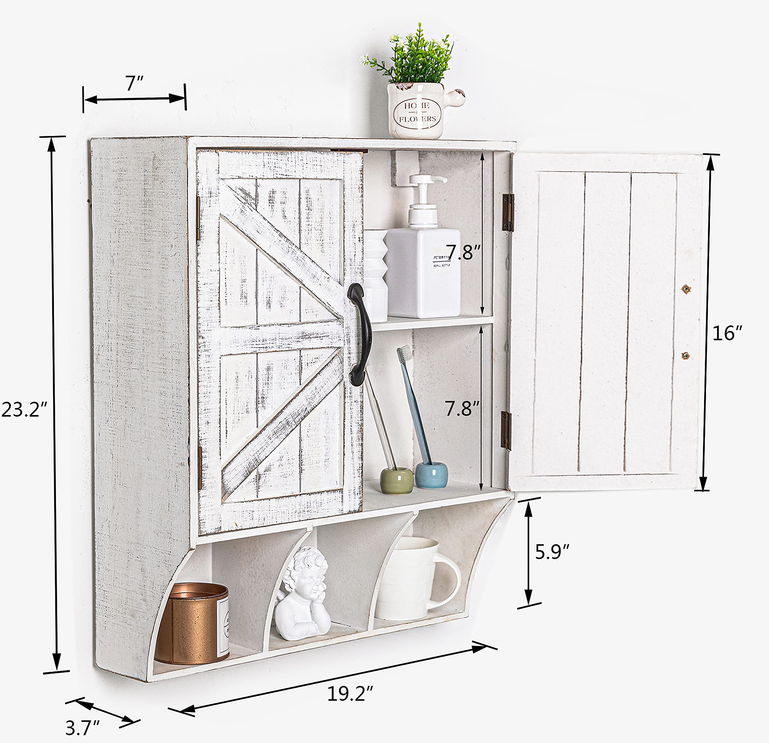 HAWOO Farmhouse Bathroom Wall Storage Over Toilet with