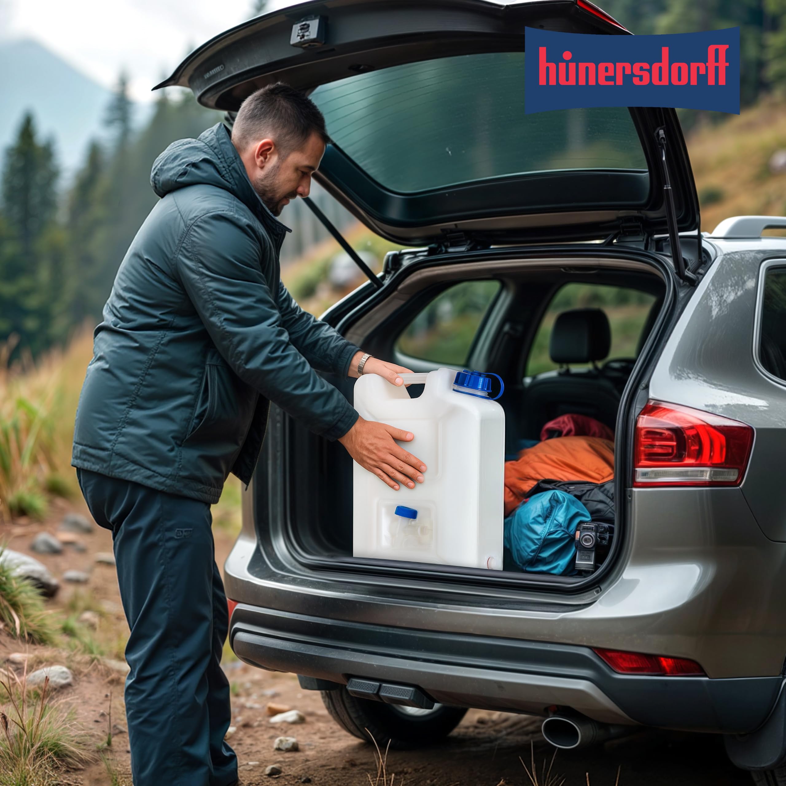 Hünersdorff Tanica Acqua Profi da 22 Litri, HD-PE Colore Naturale, con Protezione UV