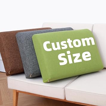 SINCERE Custom Back Cushion Indoor Outdoor, Cut to Size Backrest Pad Pillow for Bed Headboard, Back Support Cushion Replacement for Sofa Bench Couch Bed RV Car Patio Wicker Furniture Chaise Lounge