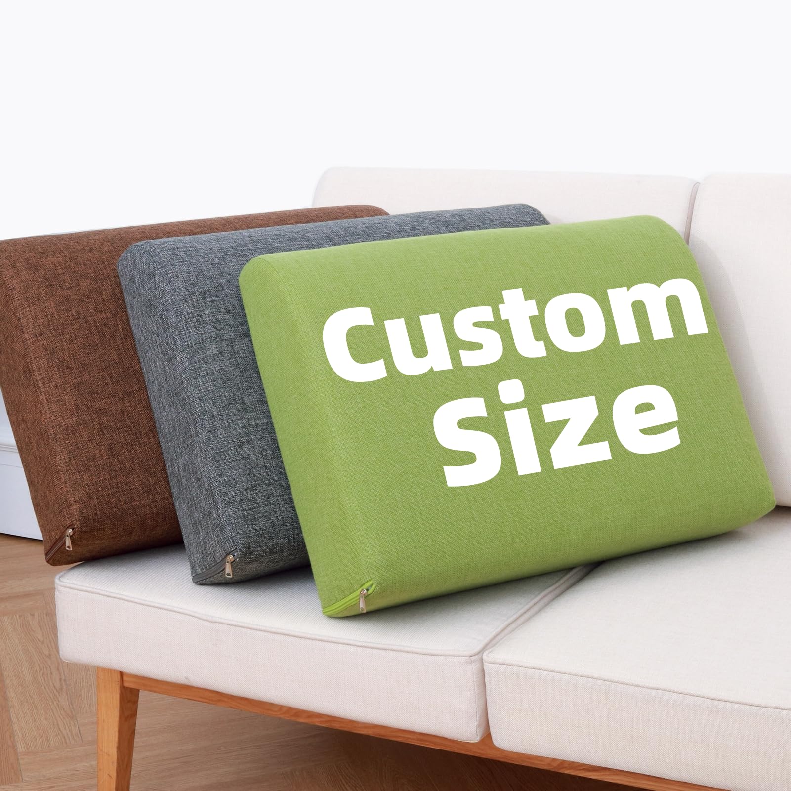 SINCERE Custom Back Cushion Indoor Outdoor, Cut to Size Backrest Pad Pillow for Bed Headboard, Back Support Cushion Replacement for Sofa Bench Couch Bed RV Car Patio Wicker Furniture Chaise Lounge