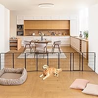 Vista 58 de FXW Puerta para perros extra ancha diseñada para uso en interiores, ancho ajustable de hasta 165 pulgadas de ancho