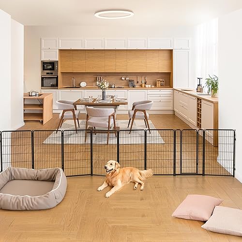 Miniatura 58 de FXW Puerta para perros extra ancha diseñada para uso en interiores, ancho ajustable de hasta 165 pulgadas de ancho (40 pulgadas de alto, 6 paneles