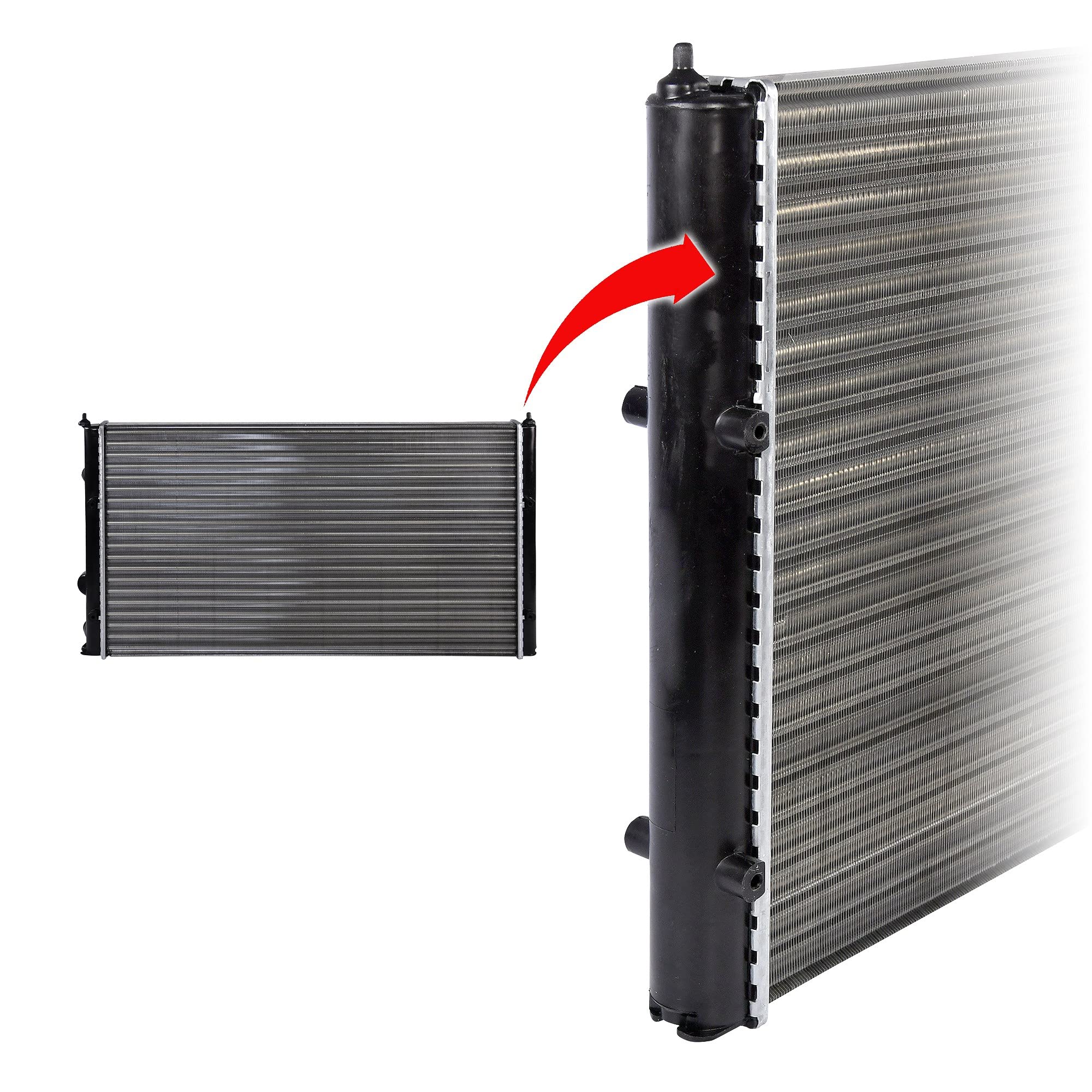 1x Radiatore acqua motore compatibile con SEAT AROSA, CORDOBA, | Compatibile con: SEAT AROSA, CORDOBA, CORDOBA Vario, IBIZA II, INCA, VW CADDY II Großraumlimousine