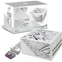 ASUS ROG Strix 1000W Platinum White Edition 80 Plus & Cybenetics Platinum, Fully Modular ATX, ATX 3.1, PCIe 5.1, GaN MOSFET, GPU-First IVS, ROG Equalizer 12V-2x6 Power Cable,