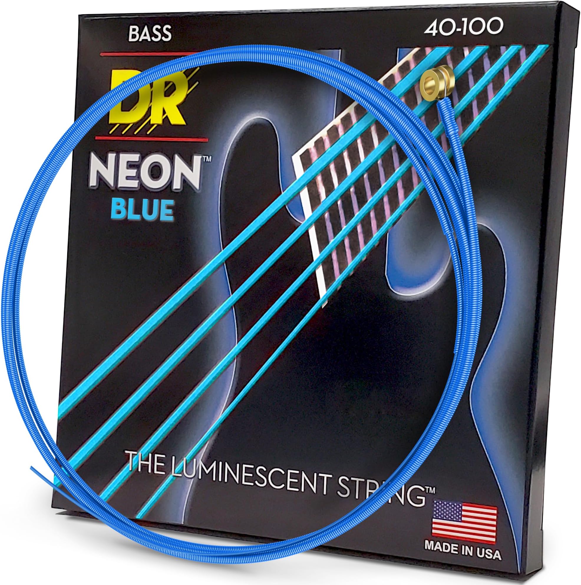NBB40 40-100 Lite Set Handmade Neon Hi-Def Blue Coated Bass Strings