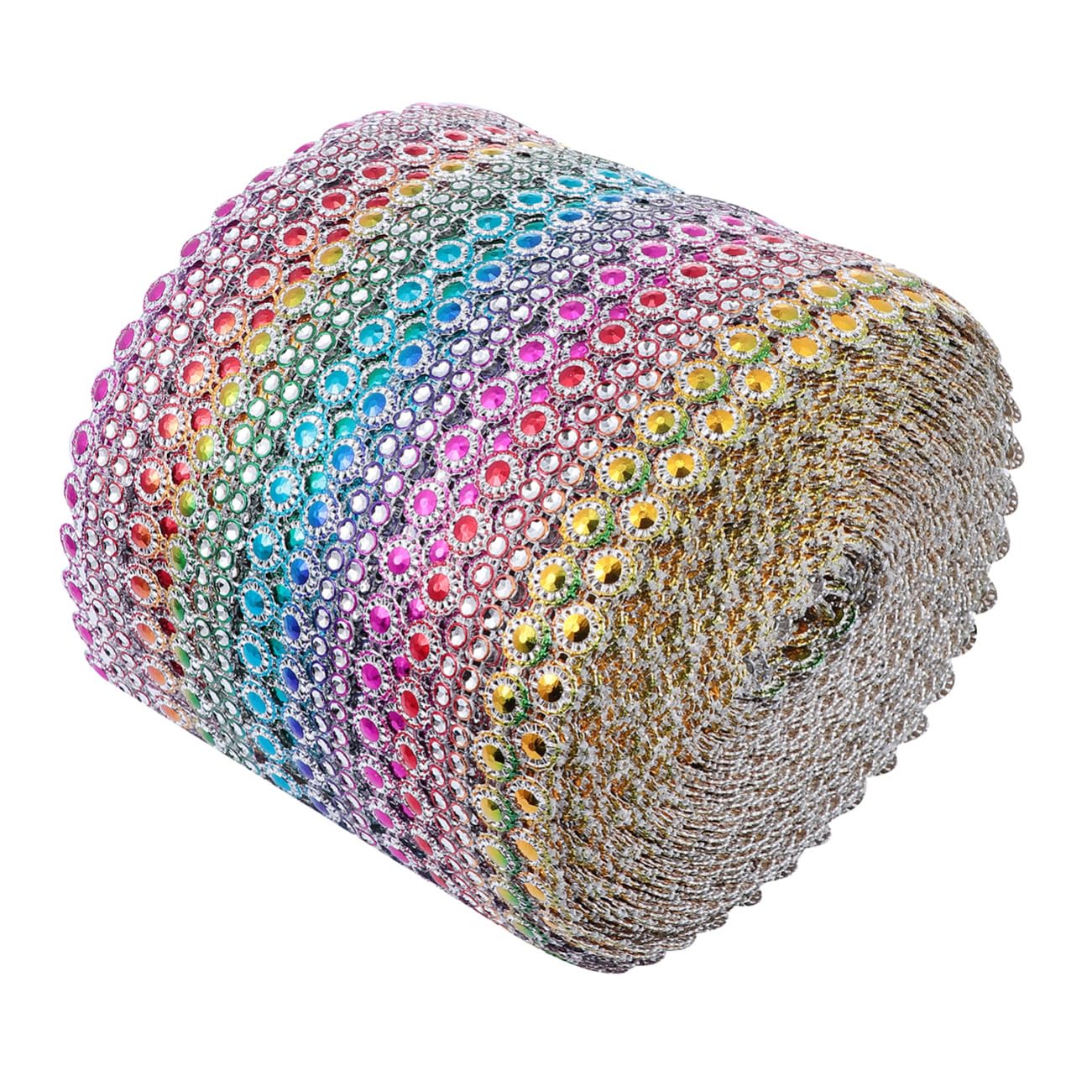 Cinta decorativa de gemas multicolor en 16 líneas plásticas para costura