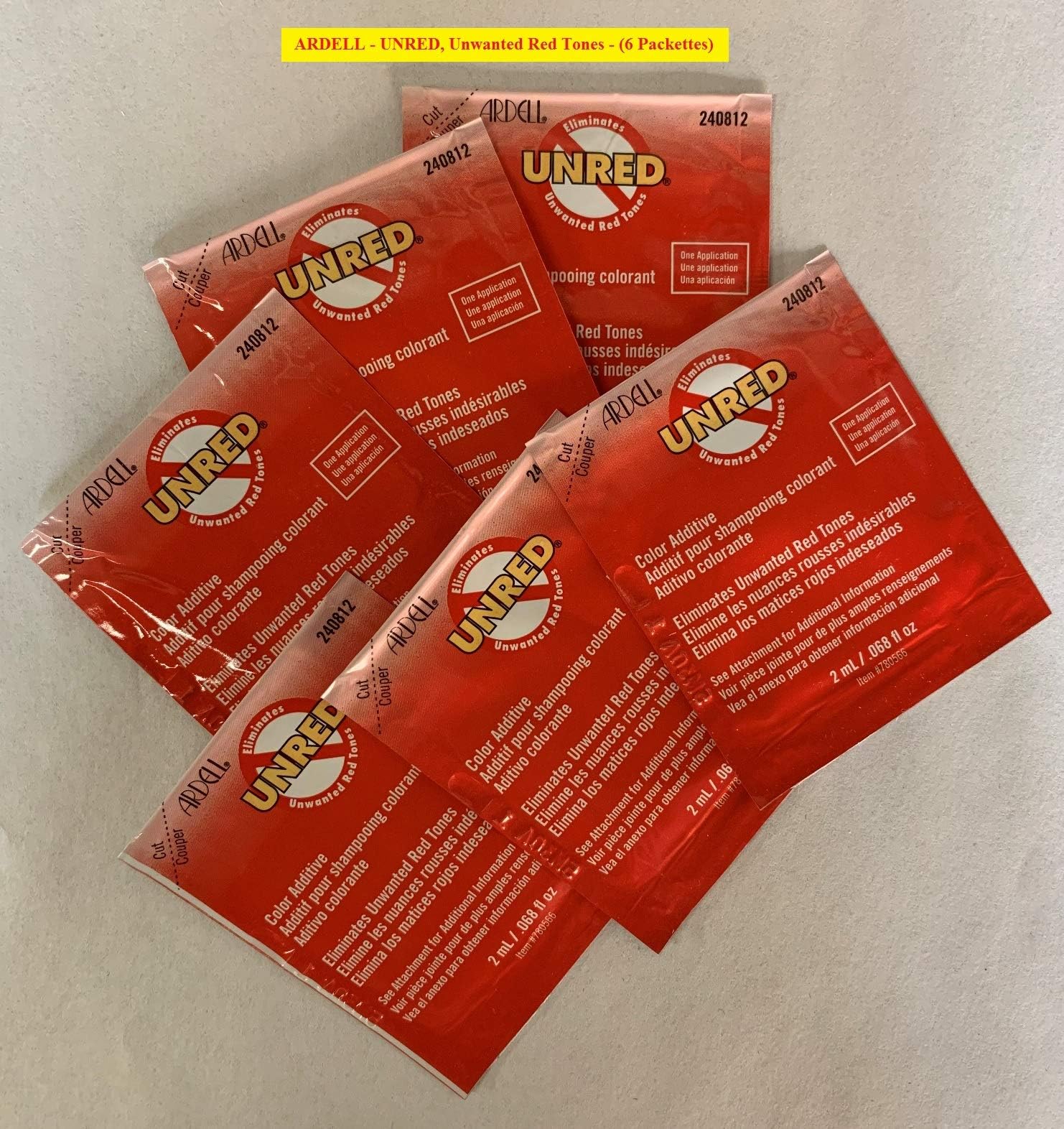 Unred, Hair Color Additives, Eliminates Unwanted Red Tones - (6 Packettes)