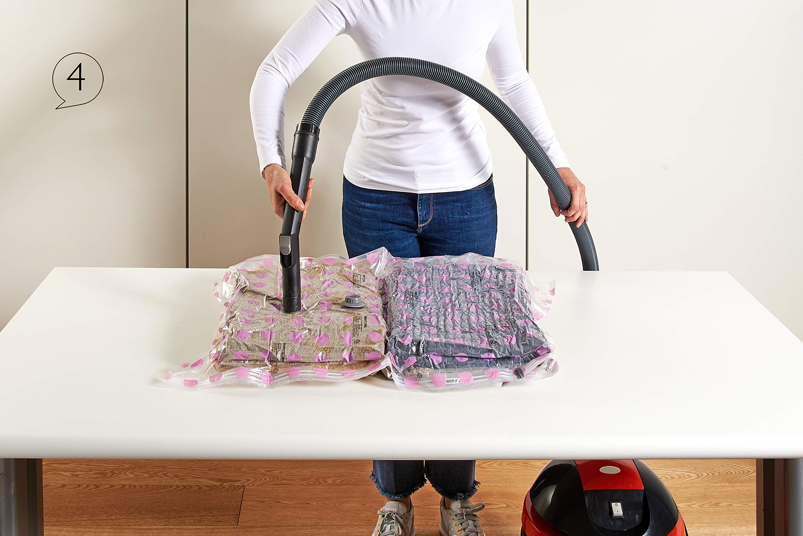 Sacchetti Sottovuoto Perfetto Più 50x70 Cm - 2 Pezzi - Per Indumenti E Biancheria - Utilizzo Con Aspirapolvere O Compressione Manuale