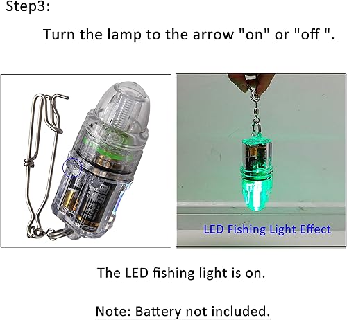 Miniatura 5 de JSHANMEI Fishing Light Deep Drop Light Underwater Fish Attracting Lures Lamp with Longline Clip 2,100 ft