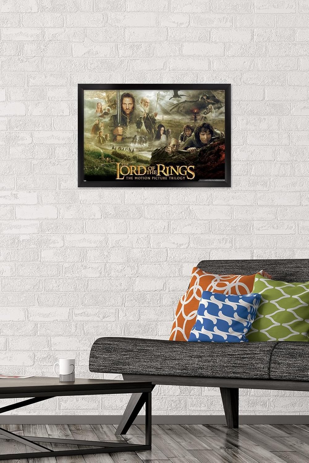 The Lord of the Rings: The Motion Picture Trilogy Wall Poster, 22.4L" x 14.7W", Black Framed Version