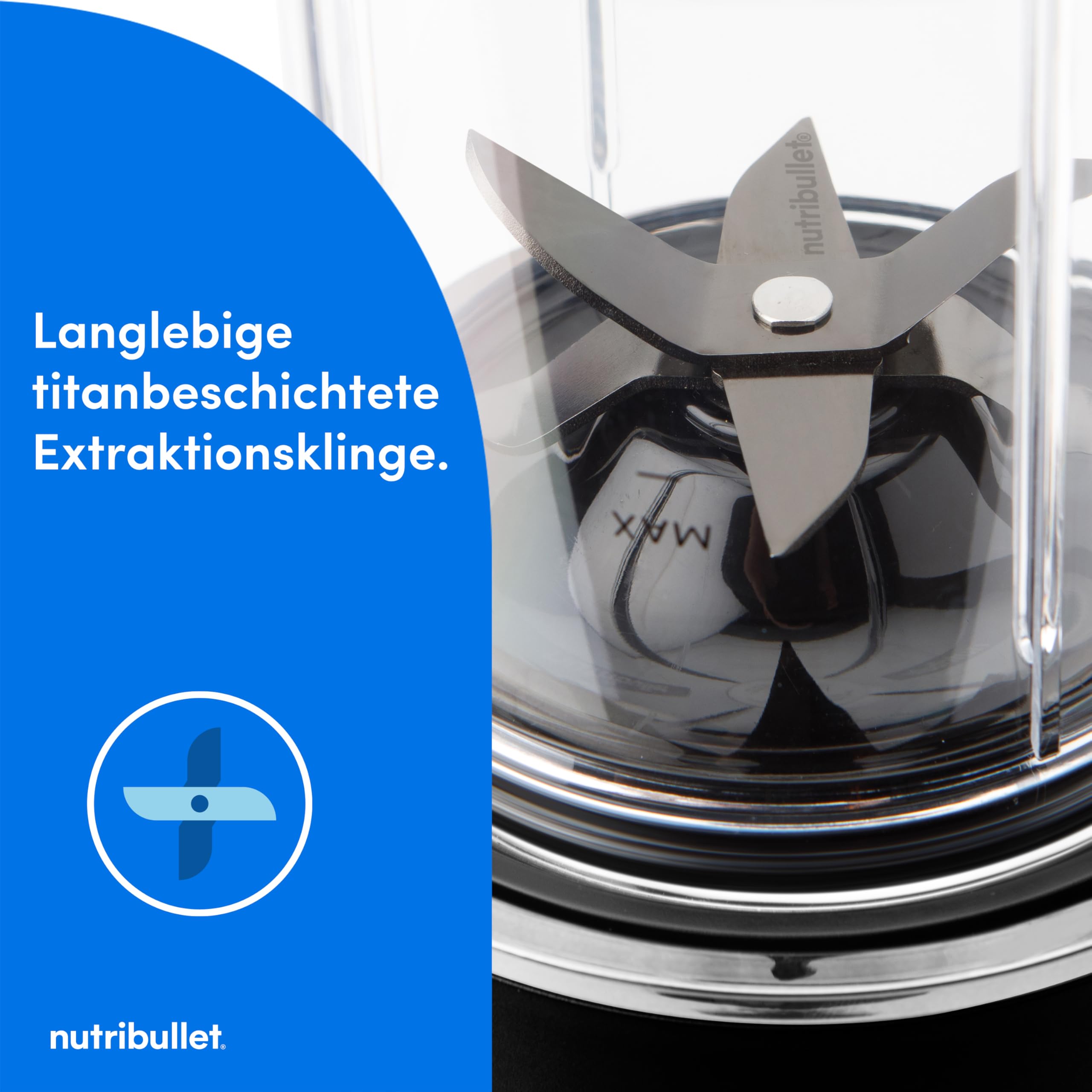 nutribullet Ultra NB1206MB, Mixer mit Tritanbehälter, Edelstahl-Mahlklingen, Elektrischer Smoothie-Mixer, 900ml und 700ml Behälter, 2 To-Go-Deckel, 1200W, Grau
