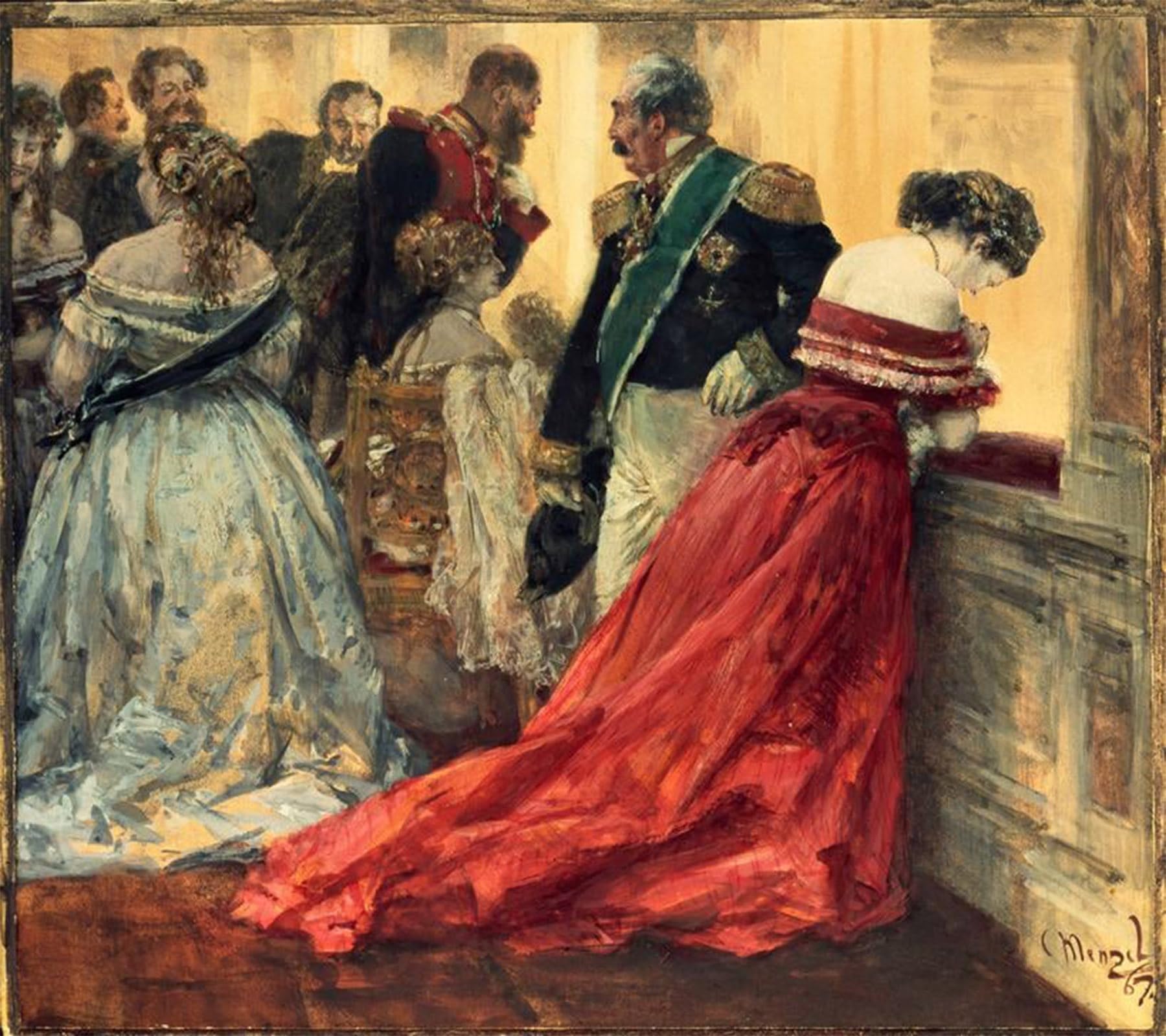 SERENDIPITP Aesthetic Poster Photo Wall Print Retro Picture Ballszene by Adolph Menzel Modern Wall Artwork for Home Decor 60x90cm