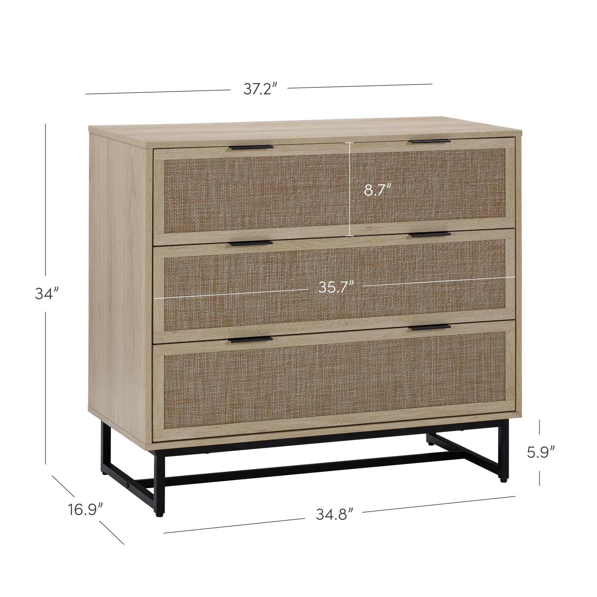 Nathan James Accent Storage Boho Modern Free Standing Buffet Sideboard