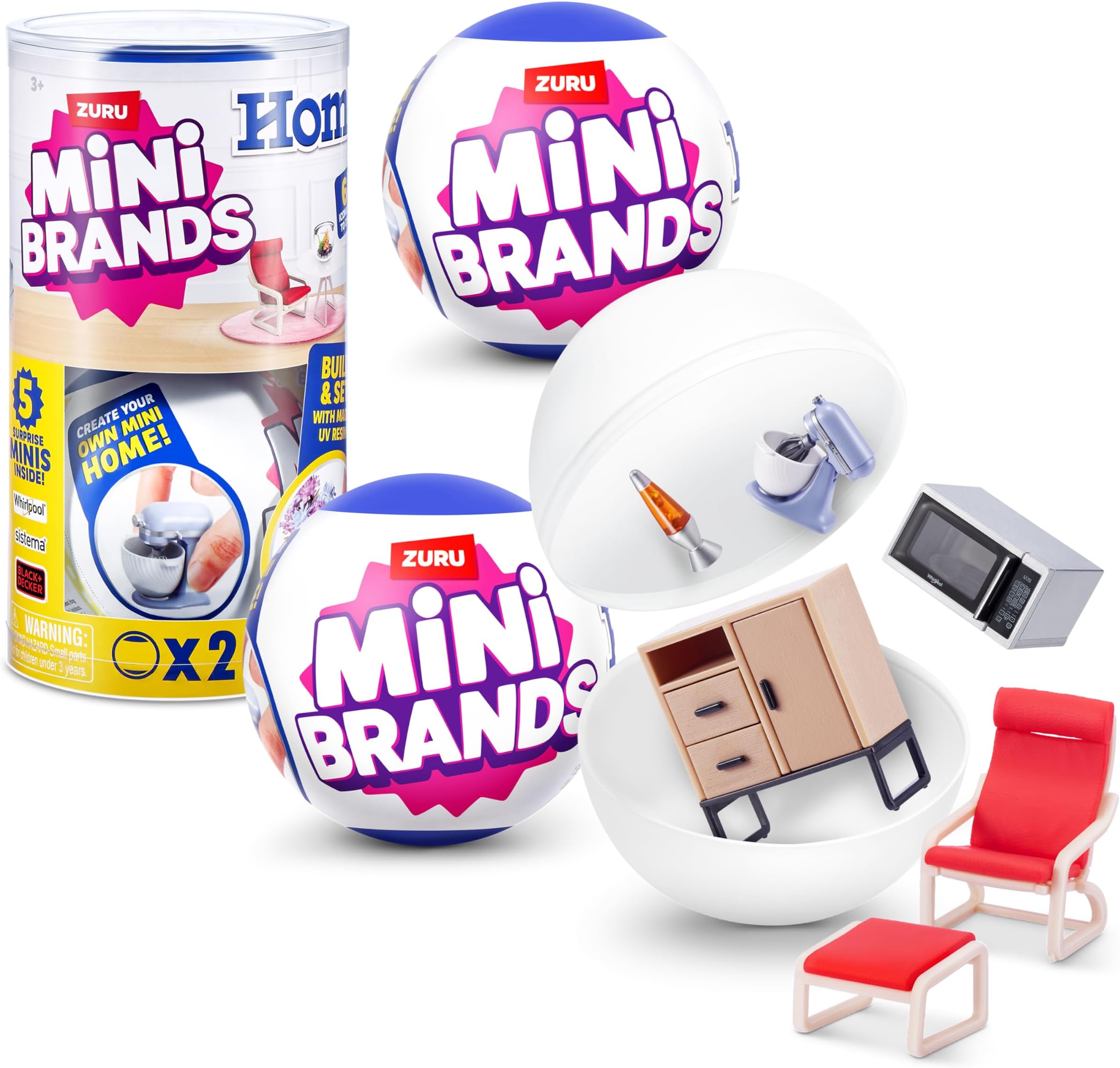 Mini Brands Home Capsule (2 Pack) by ZURU: Collectible Minis, Blind Packaging, Home Themed Collectibles
