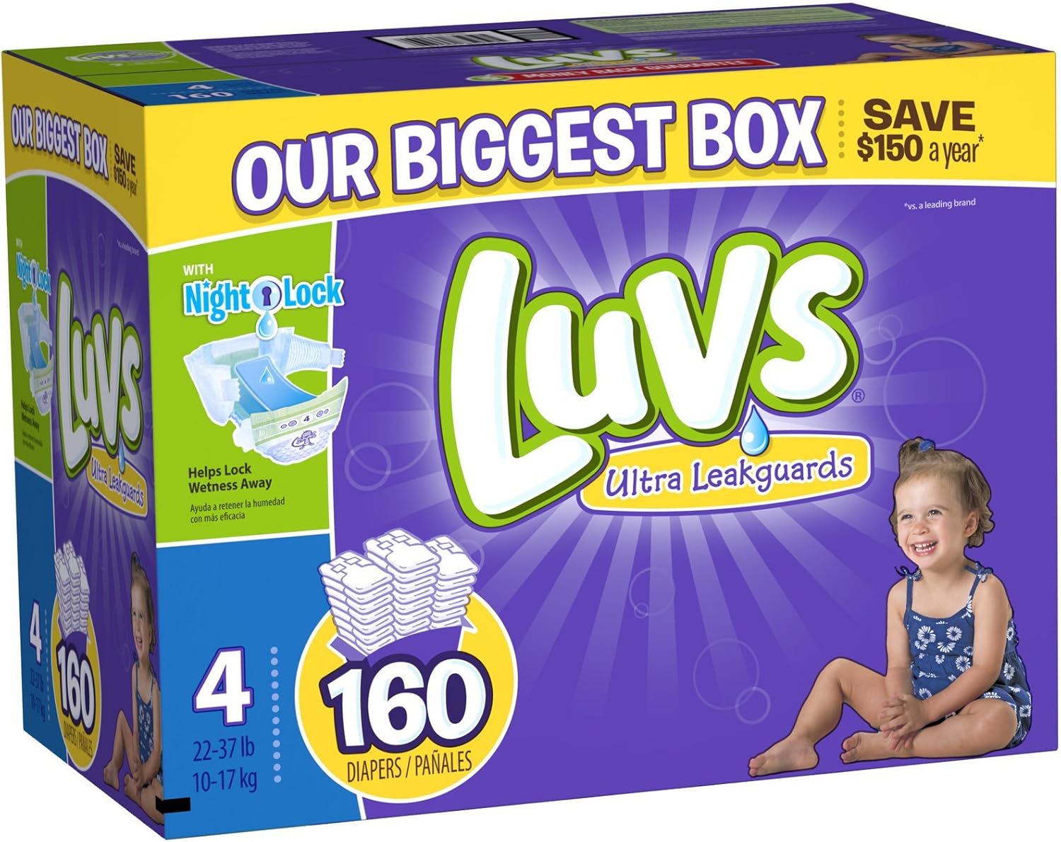 luvs diapers, size 4, 160 count