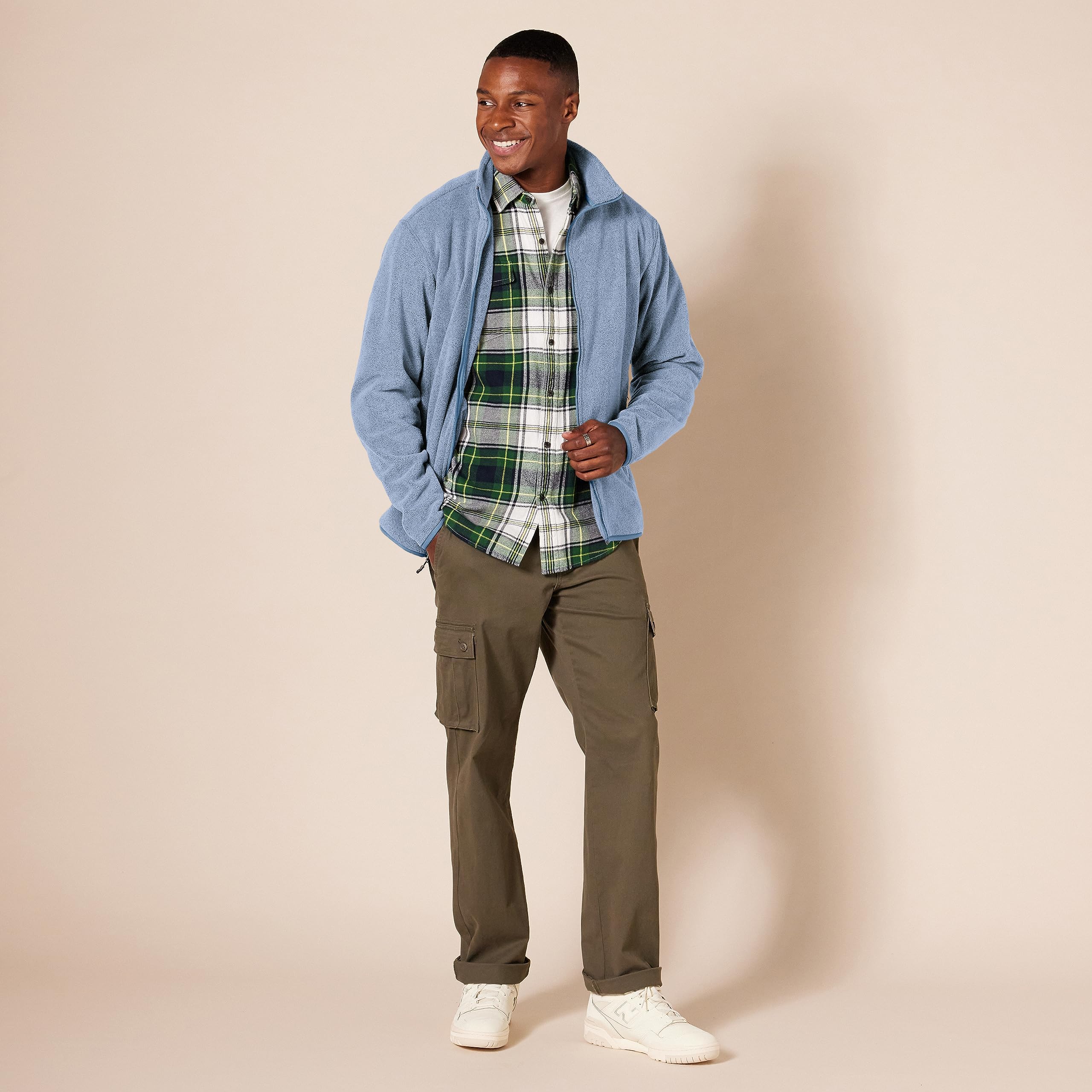 Amazon Essentials Men's Full-Zip Fleece Jacket (Available in Big & Tall)