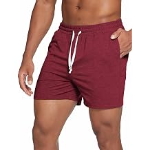 Deyeek 5.5 Inch Mens Pajama Shorts Sleep Cotton Lounge PJ Lightweight Elastic Waist Drawstring Nightwear Bottom with Pockets