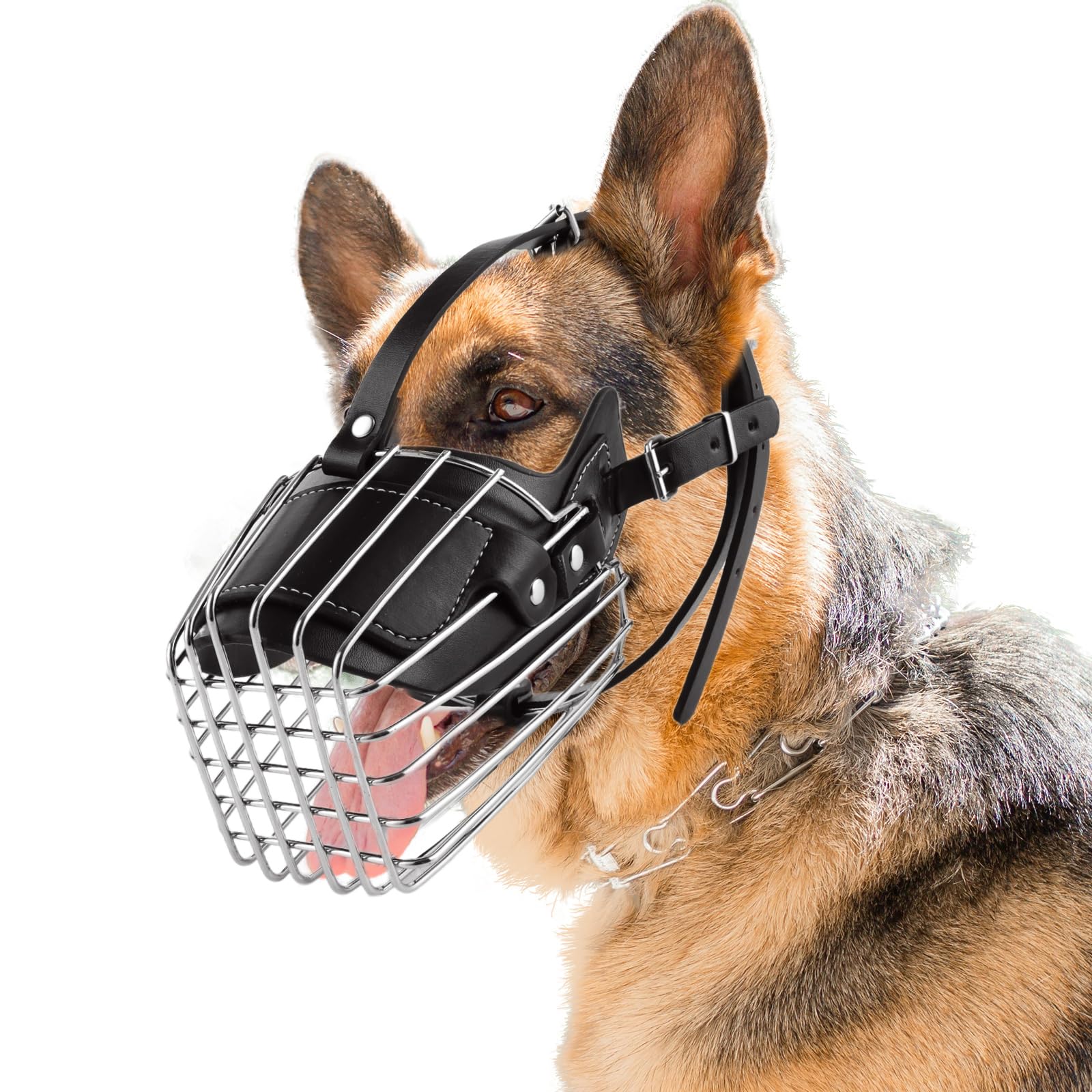 Muselière en métal pour chien moyen réglable et rembourrée pour le dressage
