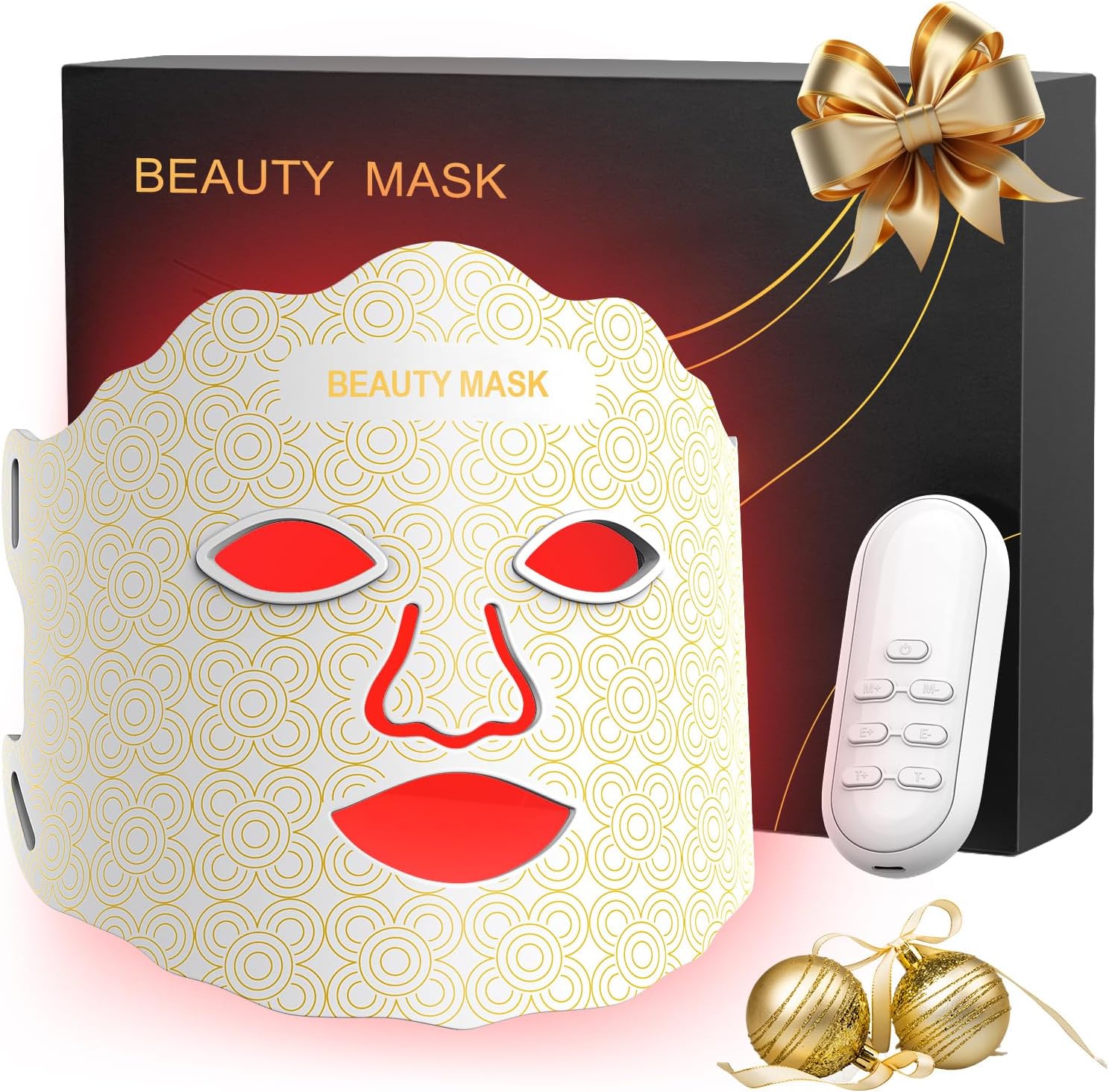 Red Light Mask for Face, 7 Colors Mask with Timing Function, Rechargeable Face Mask for Home Skincare, White