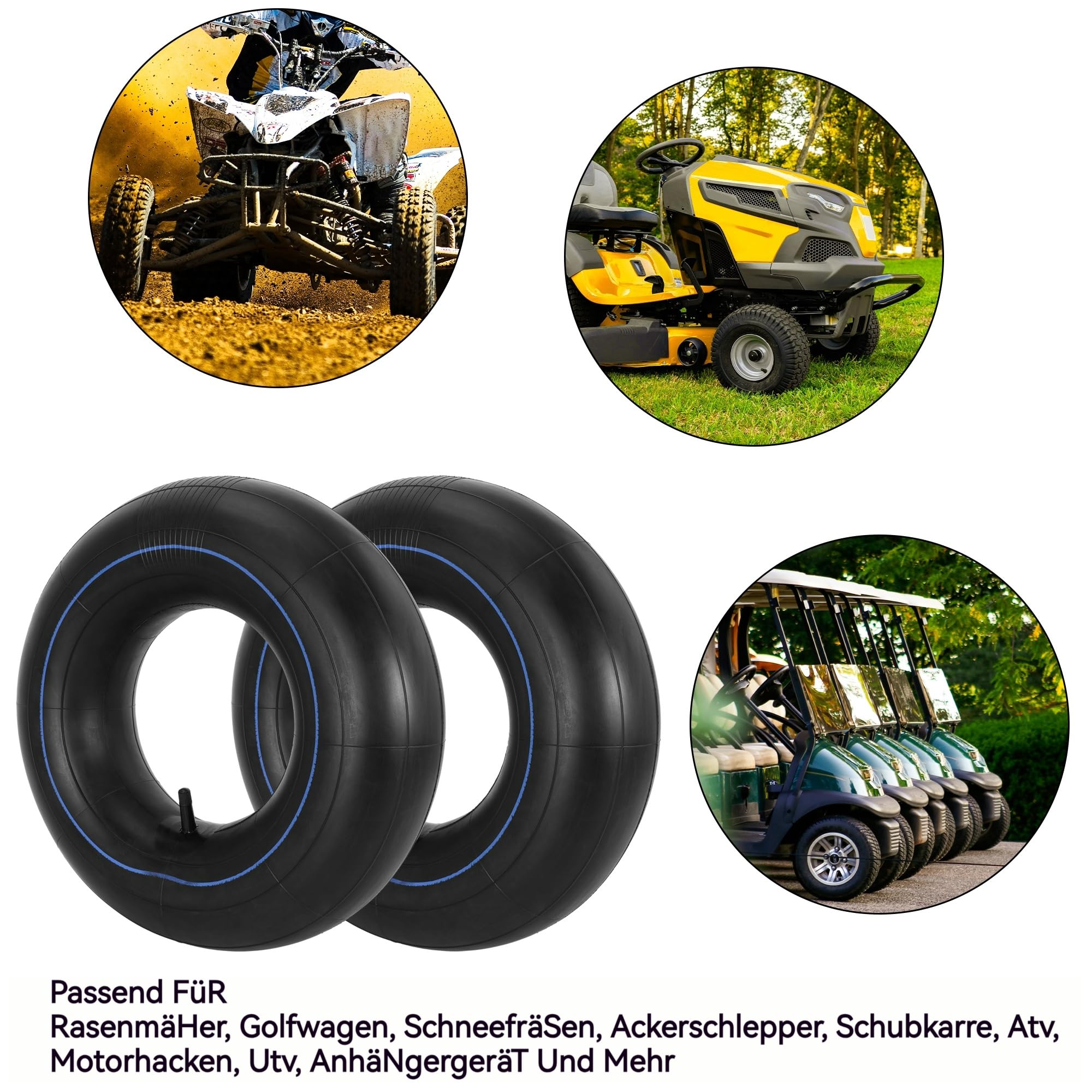 16x6.50-8 Innenschläuche,16x650-8 16x7.50-8 16x750-8 Reifenschlauch für Rasenmäher,Golfwagen,Schneefräse,Traktor,Schubkarre,ATV,Bodenfräsen,Schwerlastschlauch mit TR-13 Geraden Ventil 2 Stück