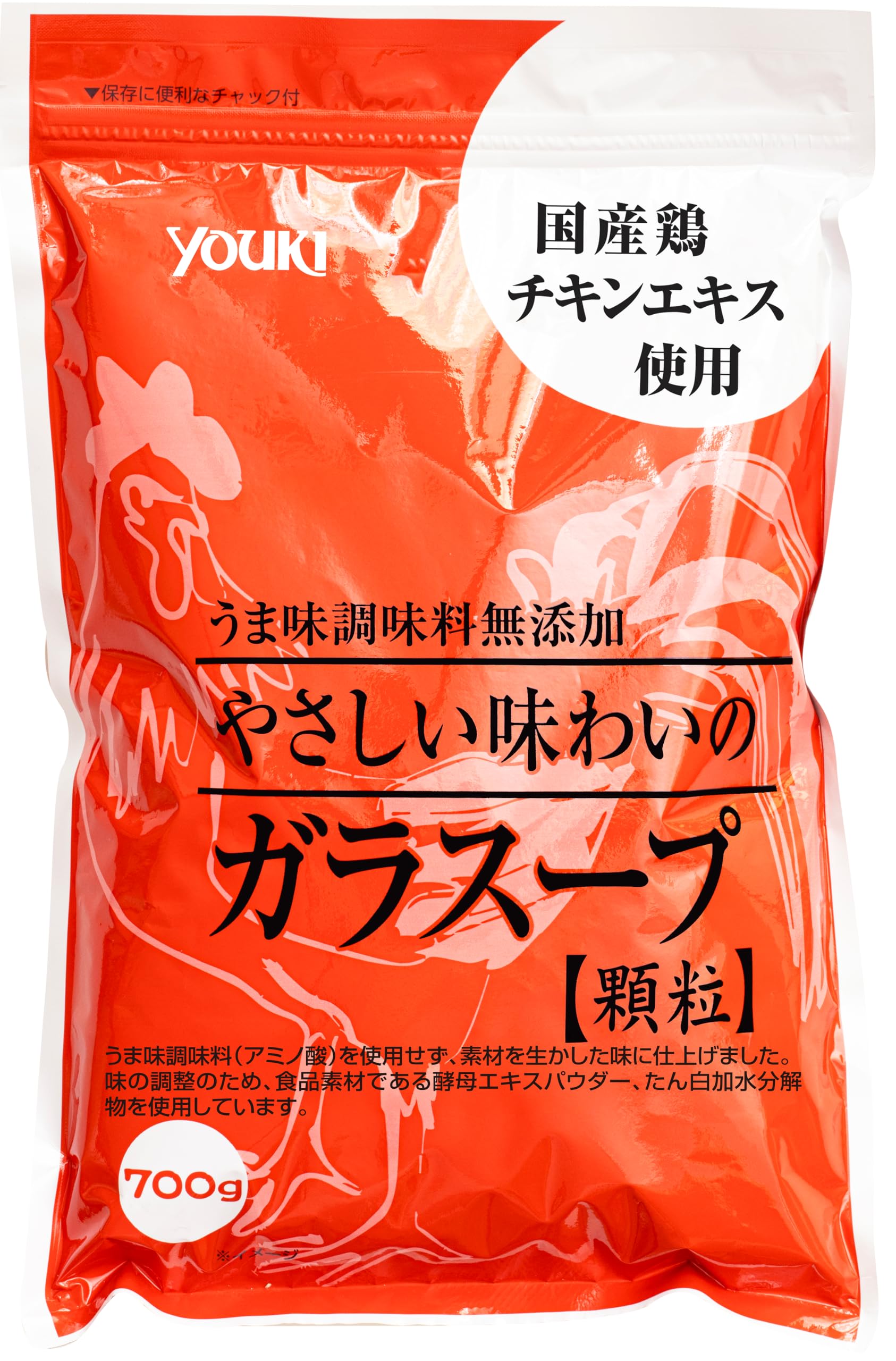 ユウキ食品　やさしい味わいのガラスープ　鶏がらスープの素　700g 業務用 Amazon | ユウキ食品 やさしい味わいのガラスープ(袋) 700g | ユウキ