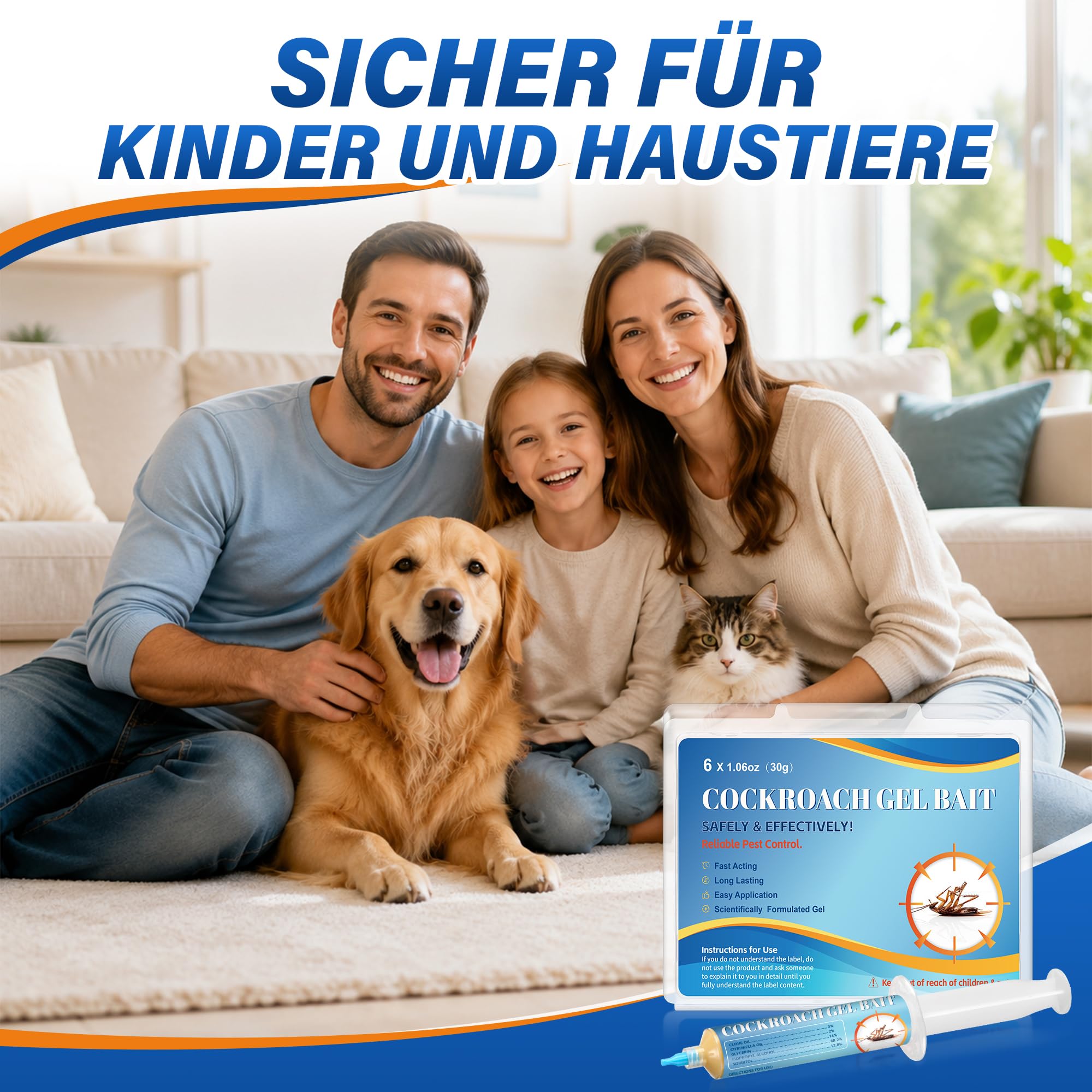 6 Stück Kakerlake Abwehrmittel, 6 * 30G Kakerlakenschutzmittel, Langanhaltender Kakerlakenabwehr für Innen und Außen, für Küche, Bad, Garage und Keller