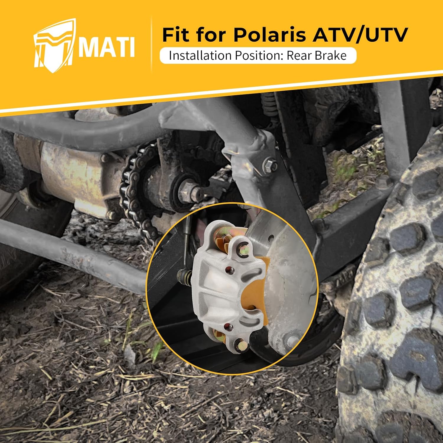 M MATI Rear Brake Caliper & Master Cylinder for Polaris Magnum 325 330 500 X-pedition 325 425 2002-2006 1910425 1910311 1910791
