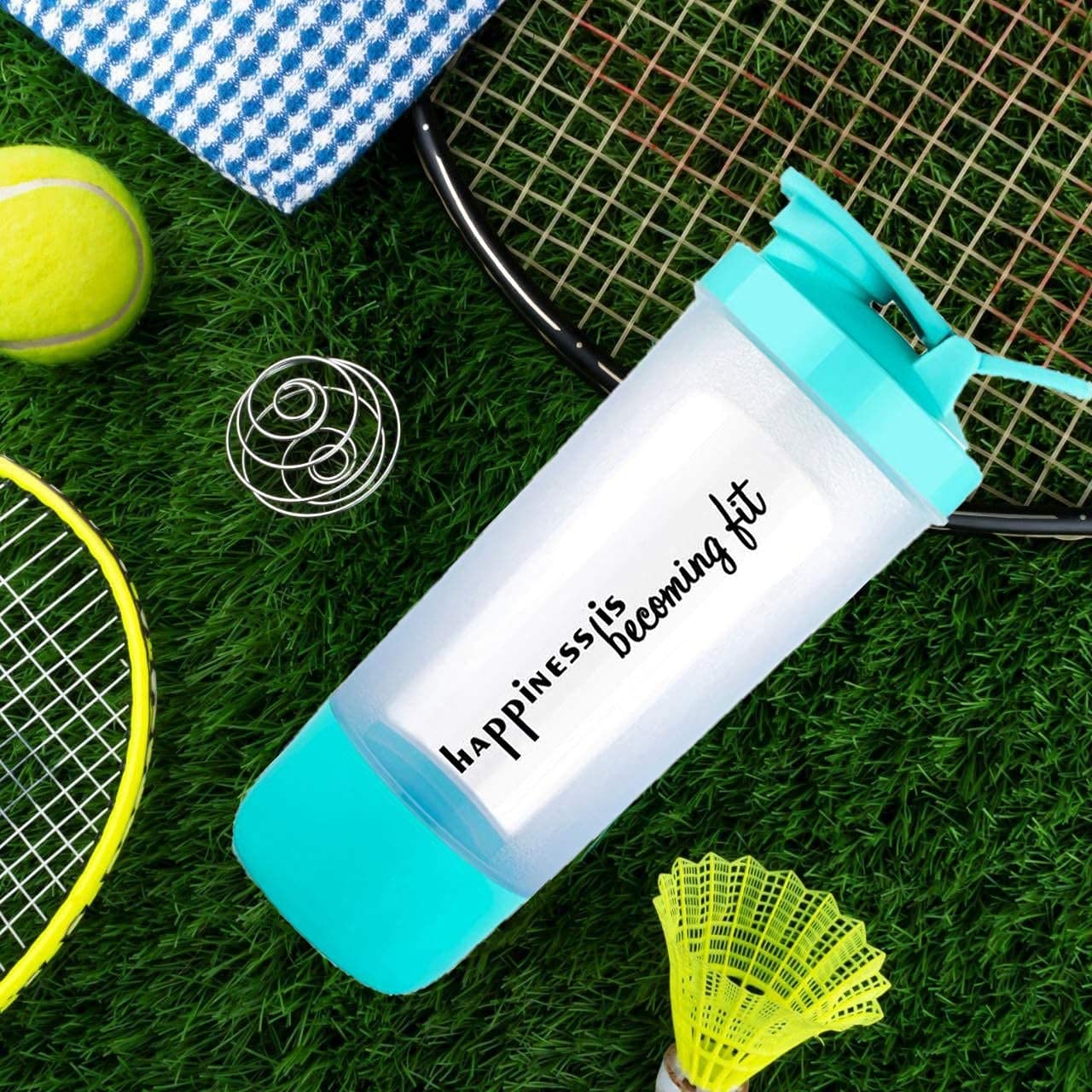 Xmart India Leak Proof BPA Free Material 600ml Protein Shaker Bottle for Protein Mix with Storage Compartment and Stainless Steel Blender Ball for Pre/Post Workout Drinks, Gym, Cycling - Image 6 thumbnail