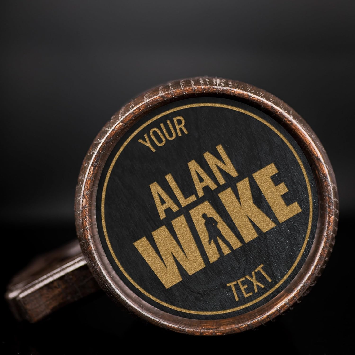 Alan Wake Beer Mug, Personalized Stein, Wooden Tankard