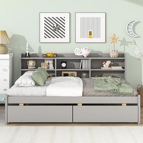 Miniatura 3 de Litera tapizada de tamaño individual sobre cama individual diseño de cabecera capitonada con botones y estribo con escalera baja para niños