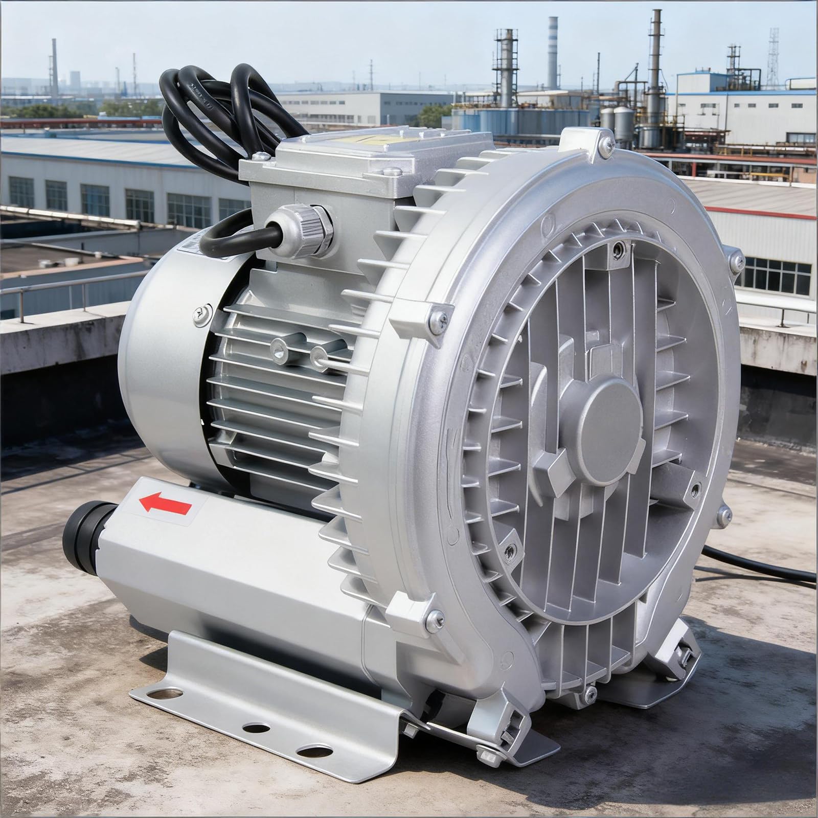 SENJINGHUA Aluminum Alloy Single Phase 220V Vortex Blower, High Pressure Ring Blower for Sewage Aeration and Air Blowing 250W