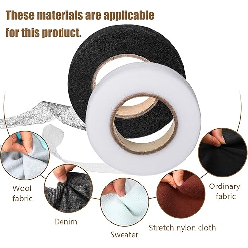 Vista 35 de Outus Cinta adhesiva para planchar en el dobladillo, cinta adhesiva para dobladillo de tela Wonder Web para pantalones cada 27 yardas, 2