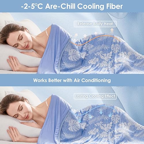 Miniatura 2 de VK VKLIVING Q-Max - Manta refrescante para durmientes acalorados, transpirables de verano Q-Max 0.5 Arc-Chill para sudores nocturnos, mantas