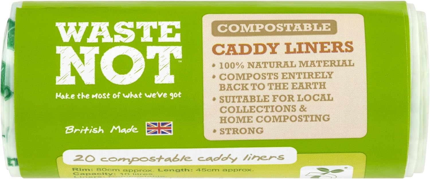 Waste Not BPFL8 Waste Not Compostable Caddy Liner 10l Roll 20 80cm ...