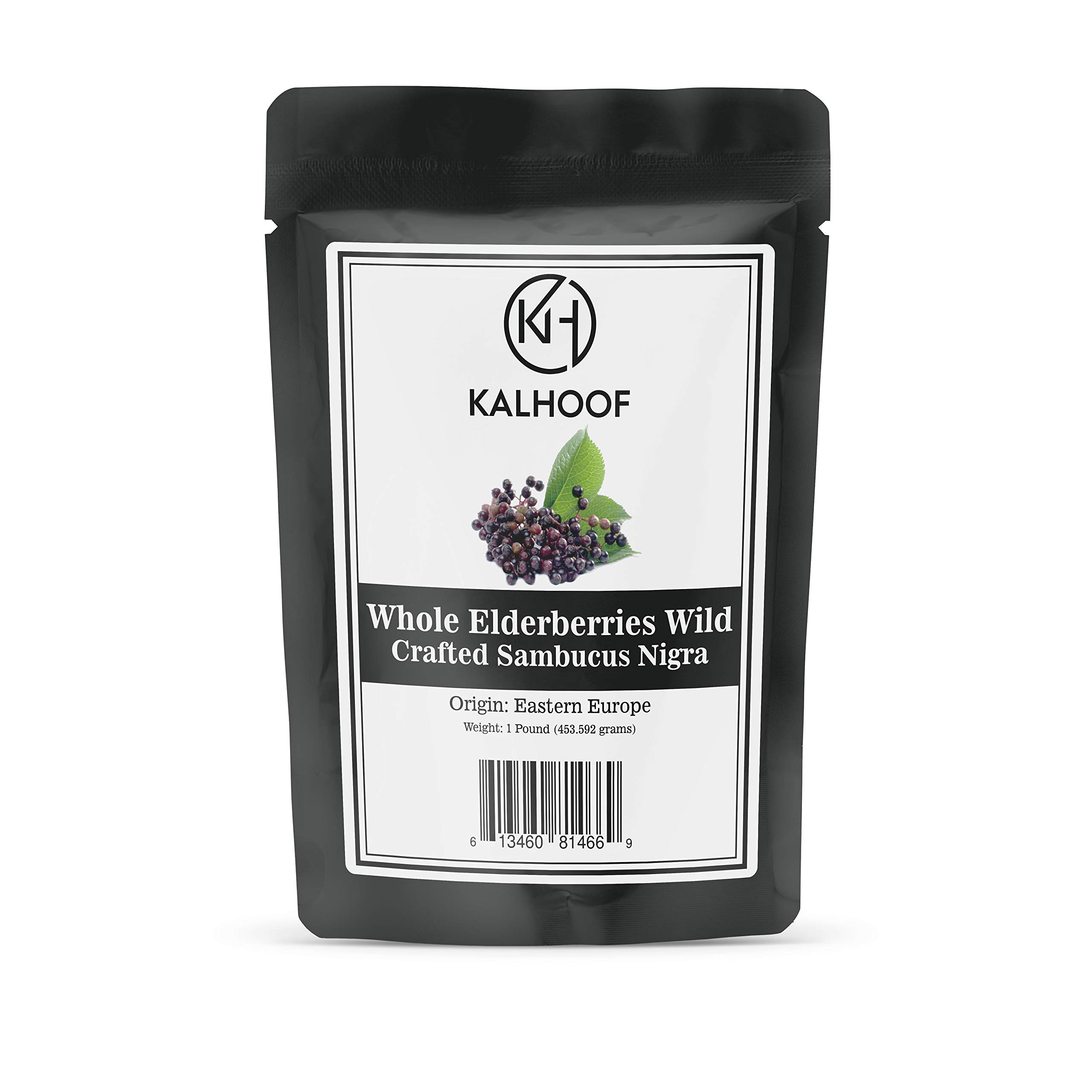 Whole Dried Elderberries - Wild Crafted Sambucus Nigra - for Elderberry Syrup, Pies, Jam, Tea, Gummies, Jelly & Wine - 1 Pound