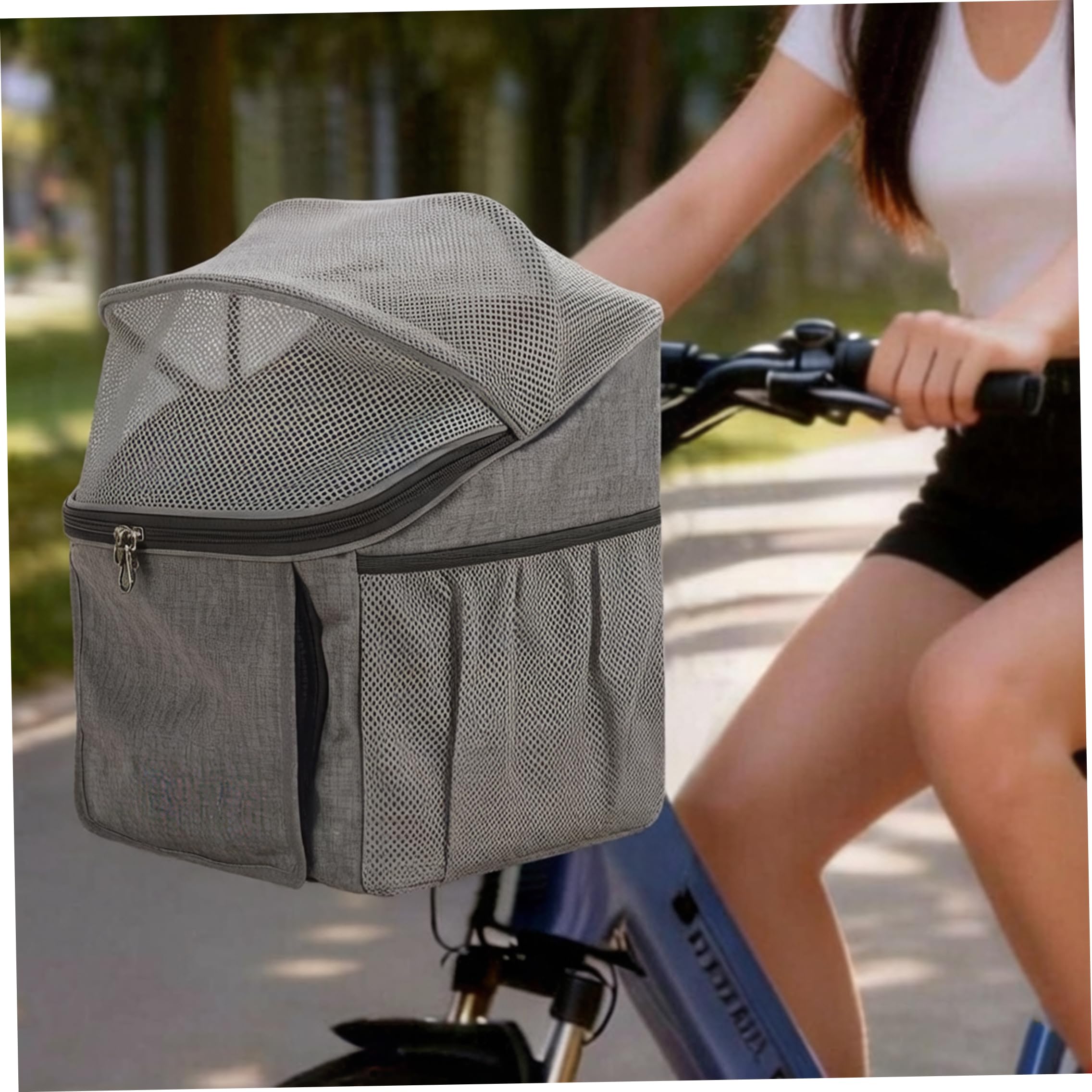 Hunde-Fahrradkorb, Haustier-Fahrradkorb mit Schnellverschluss-Schnalle, multifunktionaler Katzenträger für Rucksack, Handtasche und Ruhebett im Innenbereich, Grau.