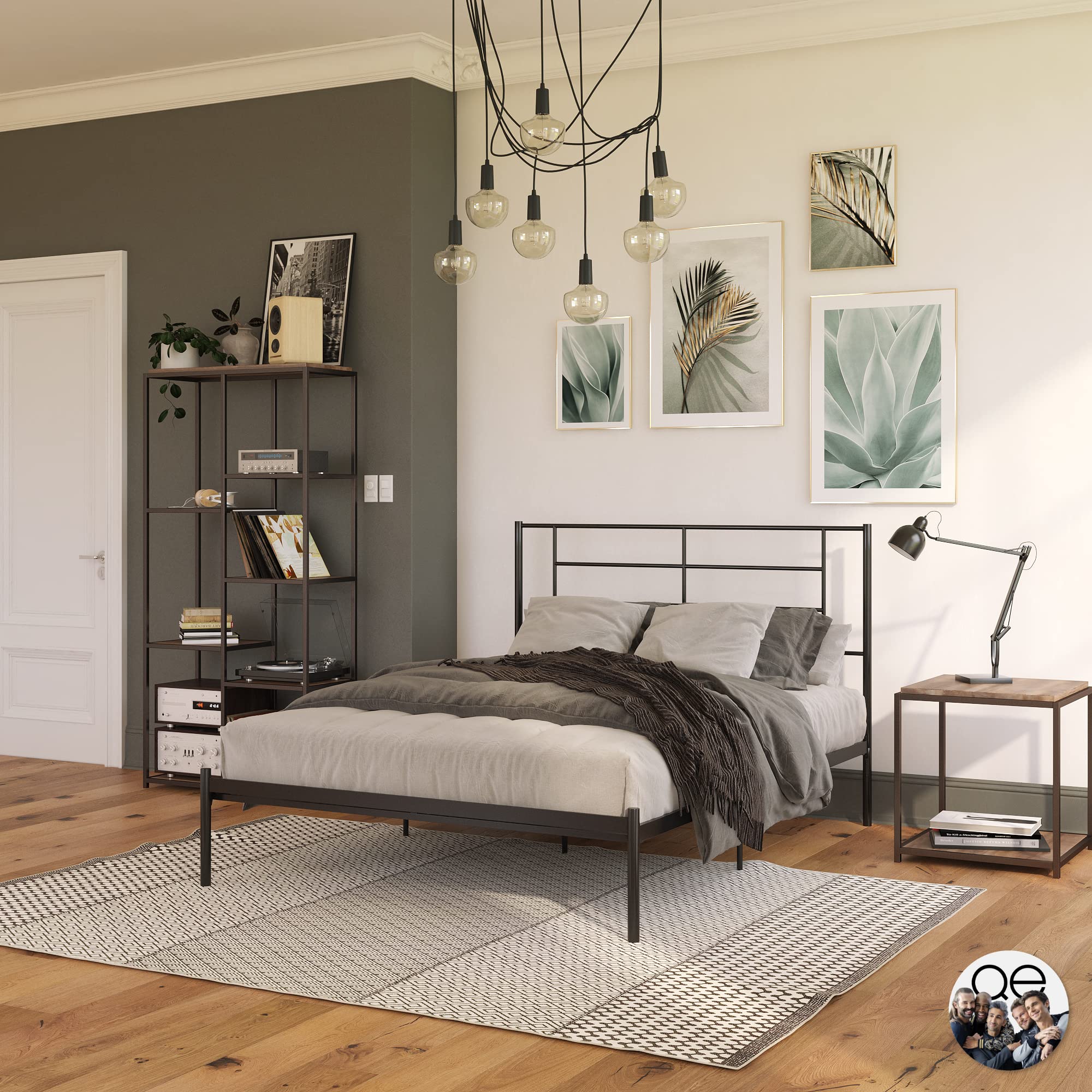 Dorel Home Black Jensen Metal Bed - Double