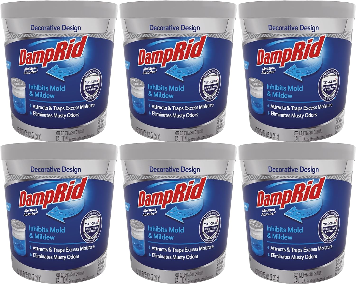 Damp Rid Moisture Absorber (6 Pack, 10.5 Oz) Fragance Free