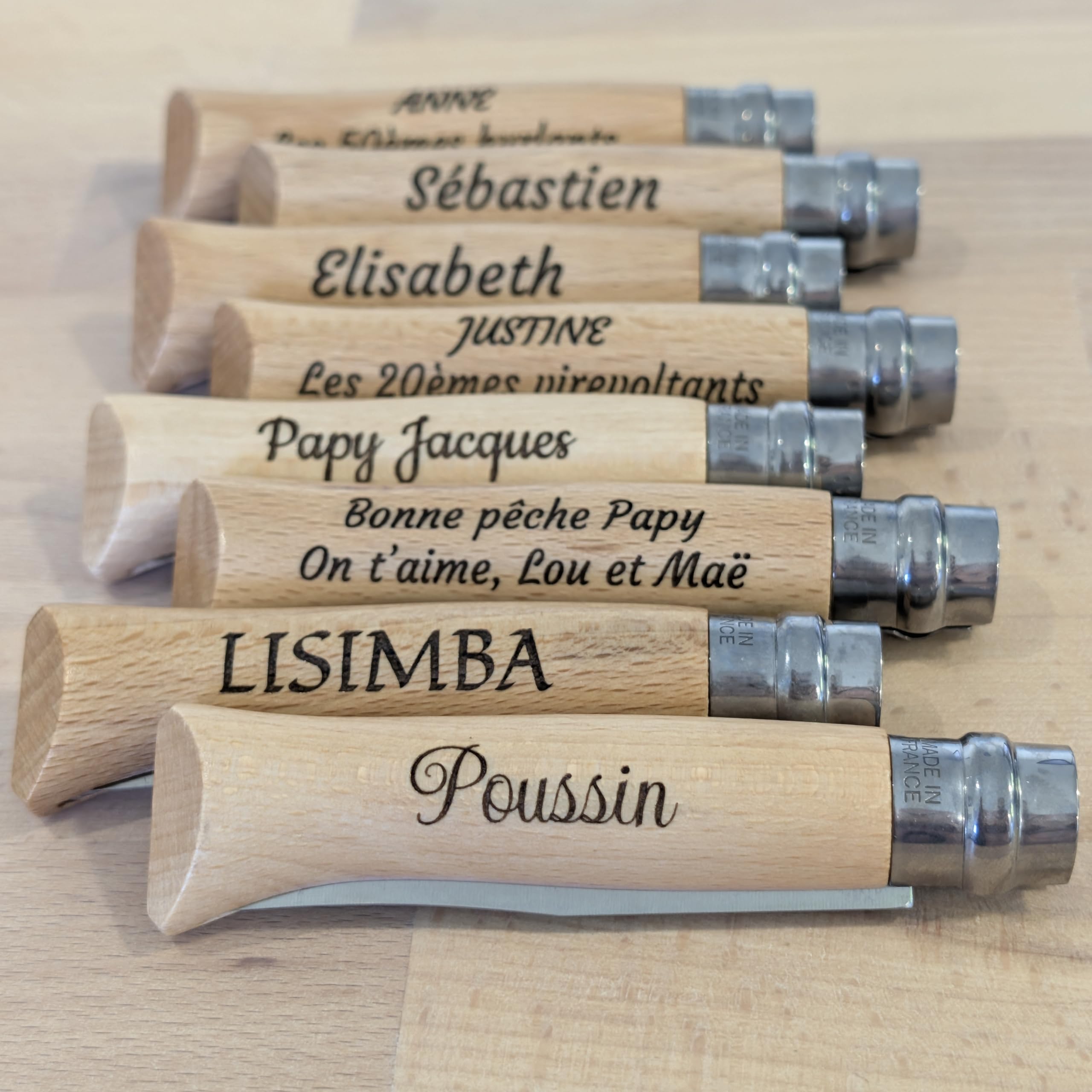 Couteau Pliant Personnalisé Compatible Opinel N°9 - Style Japonais - Argenté - Occasion Bon état